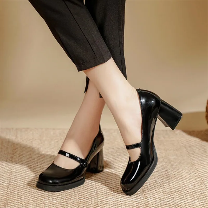 Brand Shoes Classic Mary Janes Soft Leather Pumps Woman Thick High Heels Pumps Women Party Dress OL Shoes Spring Autumn Shoes
Brand Shoes Classic Mary Janes Soft Leather Pumps Woman Thick High Heels Pumps Women Party Dress OL Shoes Spring Autumn Shoes