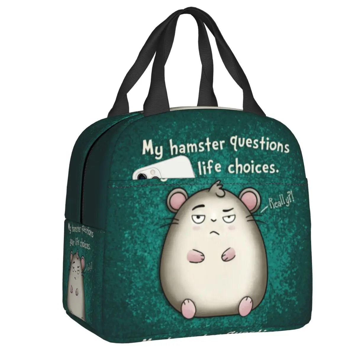 My Hamster Questions Your Life Choices Insulated Lunch Tote Bag for Women Pet Thermal Cooler Food Lunch Box Kids School Children
My Hamster Questions Your Life Choices Insulated Lunch Tote Bag for Women Pet Thermal Cooler Food Lunch Box Kids School Children