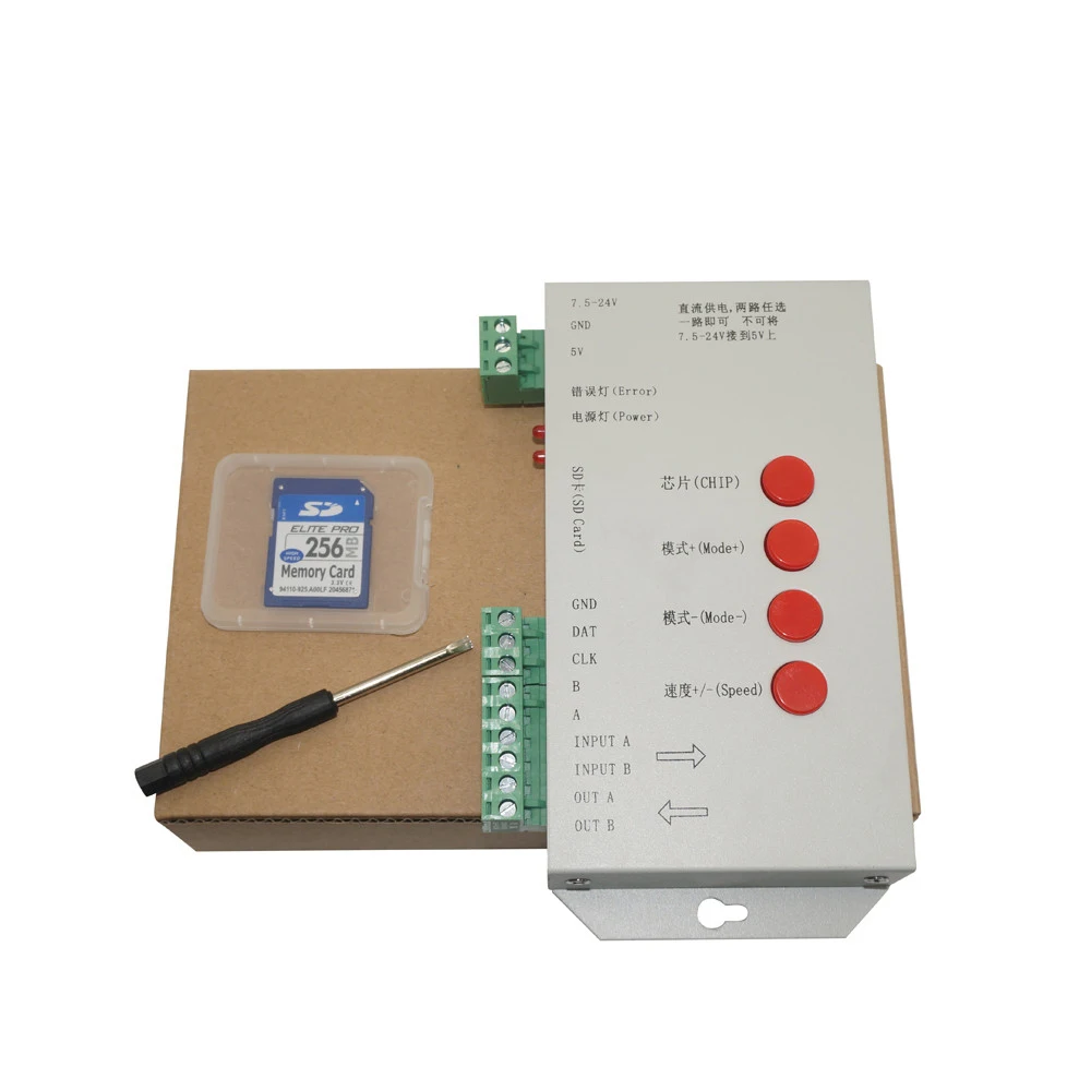 T1000S SD Card WS2801 WS2811 WS2812B LPD6803 LED 2048 Pixels Controller DC5~24V T-1000S
T1000S SD Card WS2801 WS2811 WS2812B LPD6803 LED 2048 Pixels Controller DC5~24V T-1000S