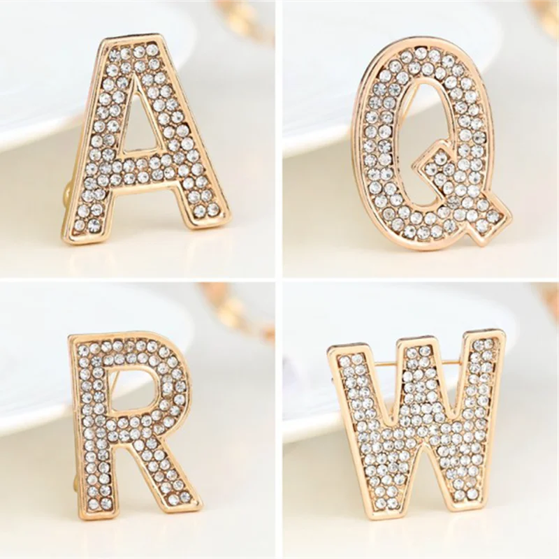 Crystal English Letter Word Brooches Initial A to Z 26 Letters Pin Fashion Woman Men's Suit Collar Lapel Brooch Party Jewelry
Crystal English Letter Word Brooches Initial A to Z 26 Letters Pin Fashion Woman Men's Suit Collar Lapel Brooch Party Jewelry