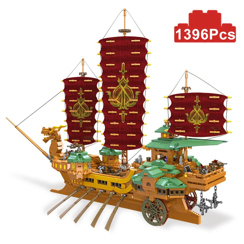 

Creative Heros Pirate Ship Model Building Blocks Spartan Boat Warships Adventure Steam Battleship Bricks MOC Children Toys Gift