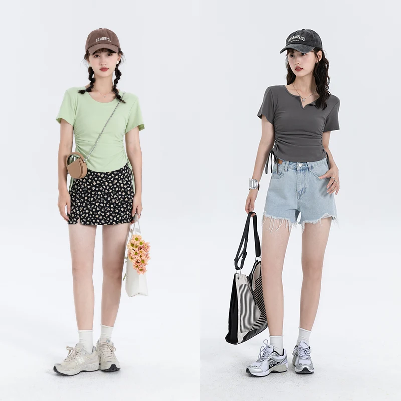 Футболки женские на завязках, летние солнцезащитные укороченные топы с завязкой, модная Марля в стиле Хай-стрит, шикарные подростковые ретр... 
Футболки женские на завязках, летние солнцезащитные укороченные топы с завязкой, модная Марля в стиле Хай-стрит, шикарные подростковые ретр...