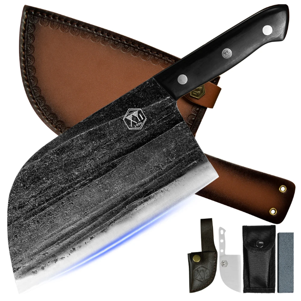 XYj Full Tang Butcher Knife 8 Inch With Sheath Cleaver Vegetable Chopper Wide Blade Stone Washing Kitchen Knife Portable Camping
XYj Full Tang Butcher Knife 8 Inch With Sheath Cleaver Vegetable Chopper Wide Blade Stone Washing Kitchen Knife Portable Camping