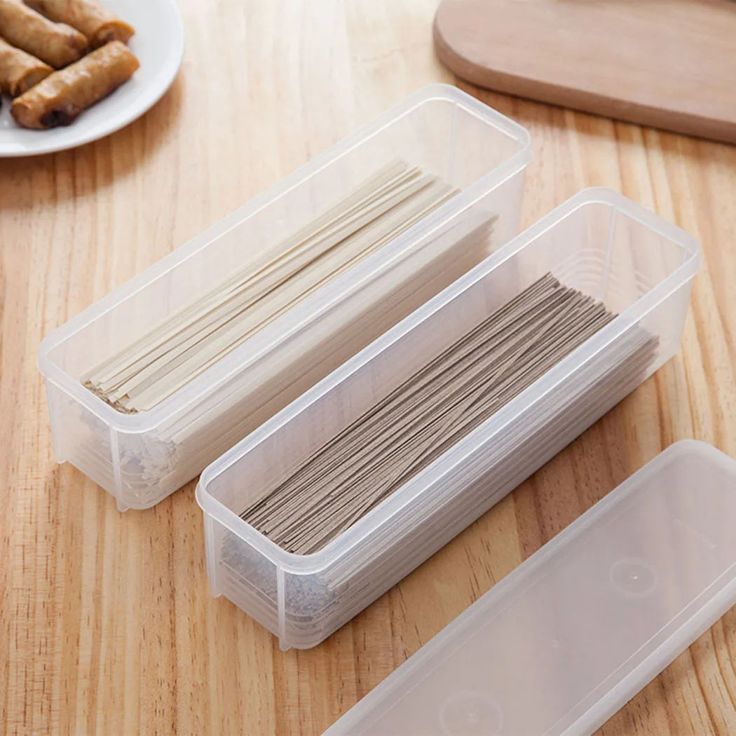 

Moisture-Proof Household Noodle Translucent Storage Box Spaghetti Food Container With Cover Fresh-keeping Box Kitchen Storage