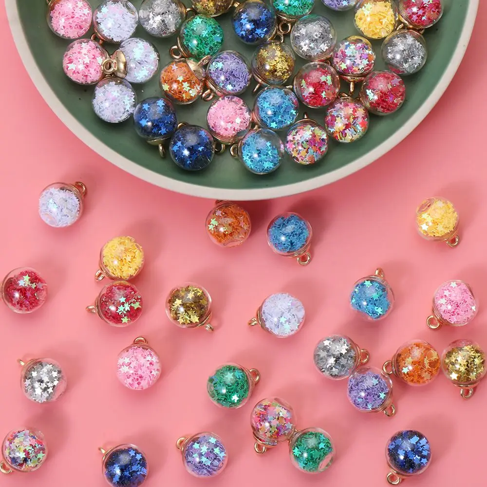 

Jewelry Accessories DIY Jewelry Beads Cord Locks Handmade Transparent Glass Beads Pentagram 16mm Magic Ball Crystal