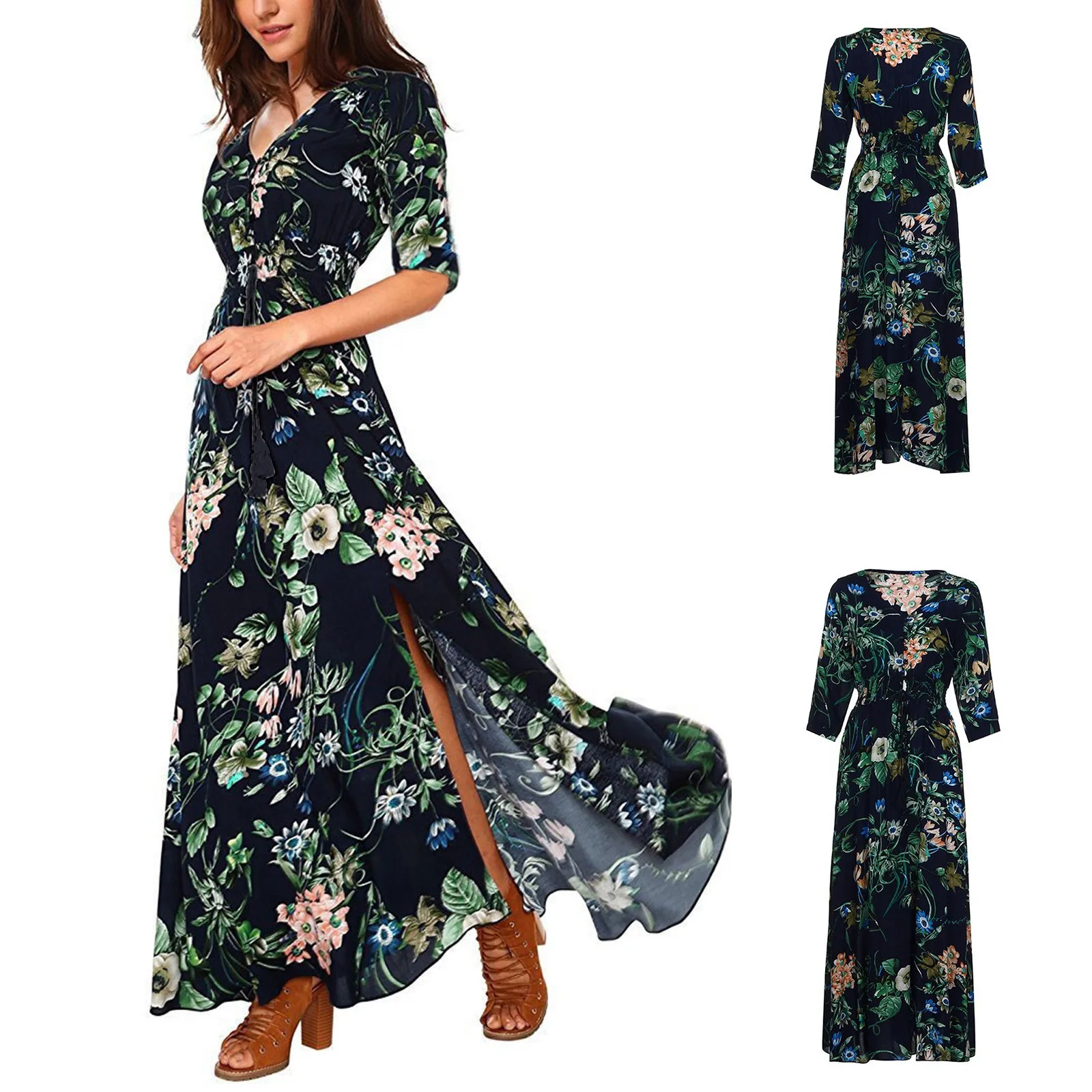 3d Floral Print Summer Dress Women Button Up Split Long Dress Summer Clothes For Women Women'S Sundresses Elegant Traf Robe
3d Floral Print Summer Dress Women Button Up Split Long Dress Summer Clothes For Women Women'S Sundresses Elegant Traf Robe