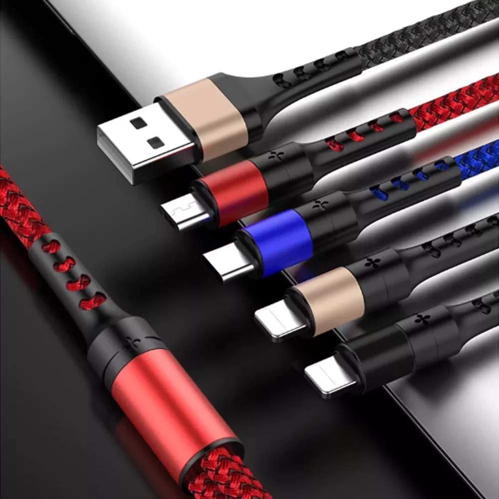 3 in 1 USB Charging Cable for iPhone 13 Lightning Cable 5A Fast Charge Micro USB Type C for mi Charger Cable
3 in 1 USB Charging Cable for iPhone 13 Lightning Cable 5A Fast Charge Micro USB Type C for mi Charger Cable
