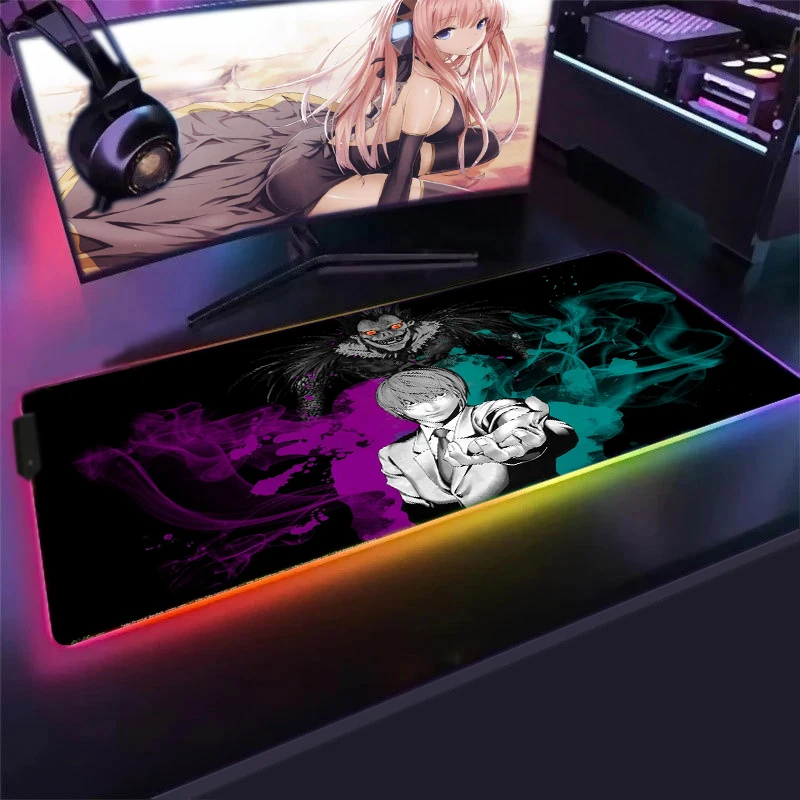 Игровой коврик для мыши Death Note, компьютерный коврик RGB для мыши, большой игровой коврик XXL, настольный игровой коврик с подсветкой
Игровой коврик для мыши Death Note, компьютерный коврик RGB для мыши, большой игровой коврик XXL, настольный игровой коврик с подсветкой