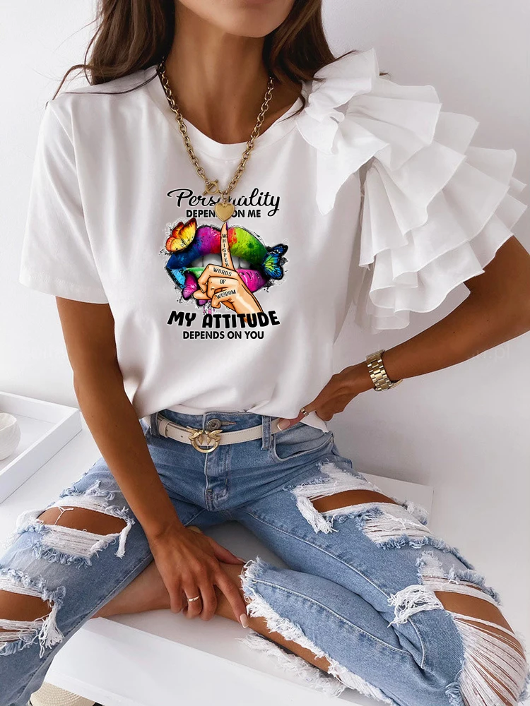 Simple T Shirt Women Clothing Summer Fashion Ruffle Short Sleeve O Neck Ropa Mujer Ladies T-Shirt Solid Color Casual Tops Women
Simple T Shirt Women Clothing Summer Fashion Ruffle Short Sleeve O Neck Ropa Mujer Ladies T-Shirt Solid Color Casual Tops Women
