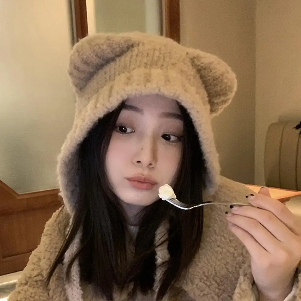Trendy Girl Cute Bear Ears Decor Woolen Yarn Hat Winter Hat Breathable Coldproof
Trendy Girl Cute Bear Ears Decor Woolen Yarn Hat Winter Hat Breathable Coldproof