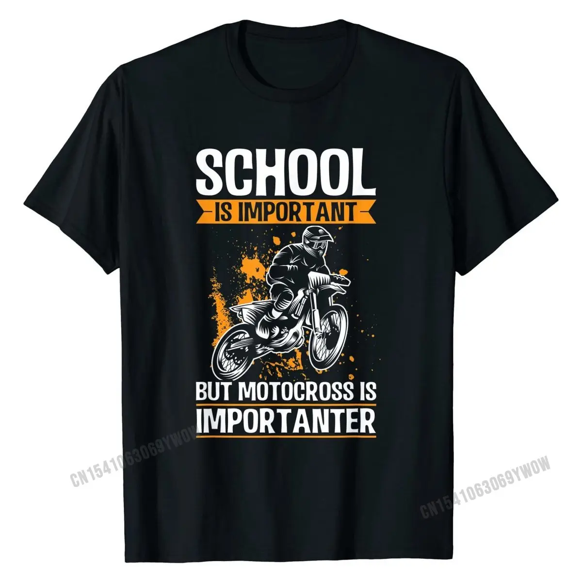 

School is Important, but Motocross is Importanter T-Shirt Retro Men's T Shirt Normal Tops Tees Cotton Family