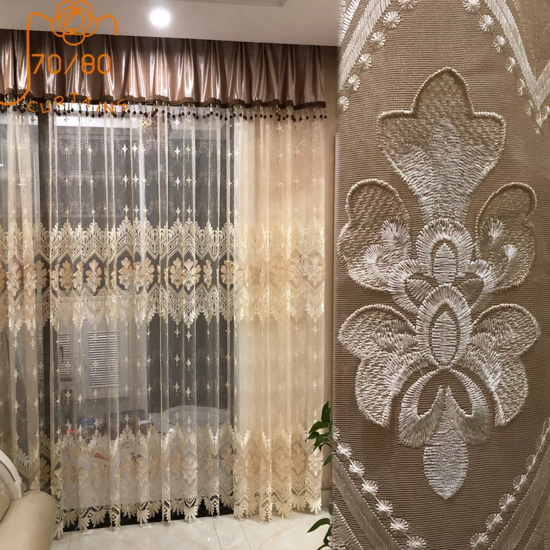 New European-style Three-dimensional Embossed Gold Embroidered Gauze Curtains for Living Room Bedroom Finished Valance
New European-style Three-dimensional Embossed Gold Embroidered Gauze Curtains for Living Room Bedroom Finished Valance