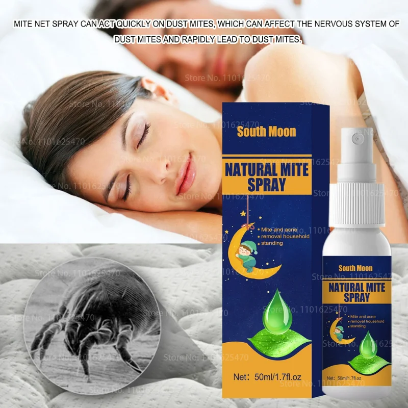 

South Moon Natural Dust Mite Spray Removal Mite Spray Anti Mites Killer for Home Removing Mites Indoor Environment Bed Clothes