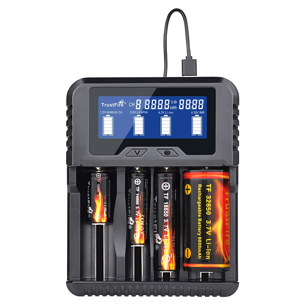 

TrustFire TR-020 Multi-Function Lithium Ion Battery 4 slot Charger For Li-ion IMR INR ICR 26650 26700 18650 16340 4.2 V 3.6V