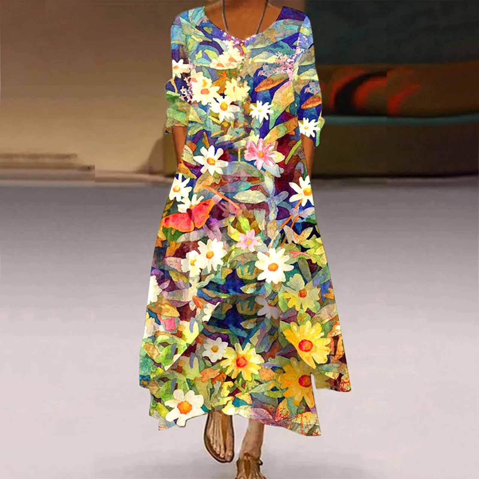 Long Sleeve Maxi Dress For Women Asymmetrical Hem Button Down V Neck Casual Dresses Flowy A Line Swing Sundress
Long Sleeve Maxi Dress For Women Asymmetrical Hem Button Down V Neck Casual Dresses Flowy A Line Swing Sundress