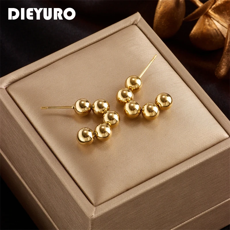 DIEYURO 316L Stainless Steel Beads Stud Earrings For Women New Design Female C-Shape Ear Jewelry Party Wedding Gift Bijoux
DIEYURO 316L Stainless Steel Beads Stud Earrings For Women New Design Female C-Shape Ear Jewelry Party Wedding Gift Bijoux