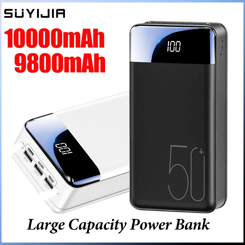

Универсальный внешний аккумулятор 10000 мАч Powerbank 10000 мАч портативное зарядное устройство с быстрой зарядкой для iPhone 2.1A большой емкости