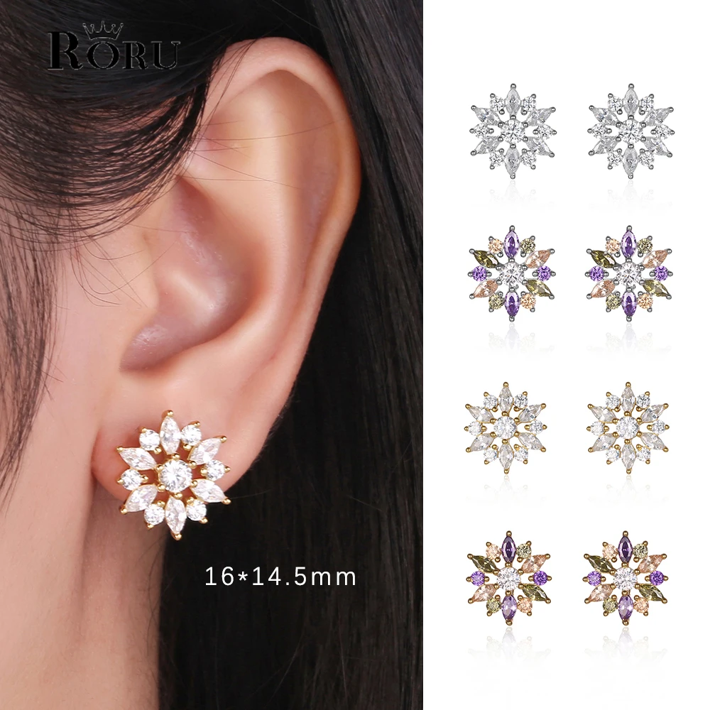 RORU Real S925 Silver Sterling Multi-color Zircon Stone Flower Ring for Women Rose Gold Color Engagement Party Fine Jewelry
RORU Real S925 Silver Sterling Multi-color Zircon Stone Flower Ring for Women Rose Gold Color Engagement Party Fine Jewelry