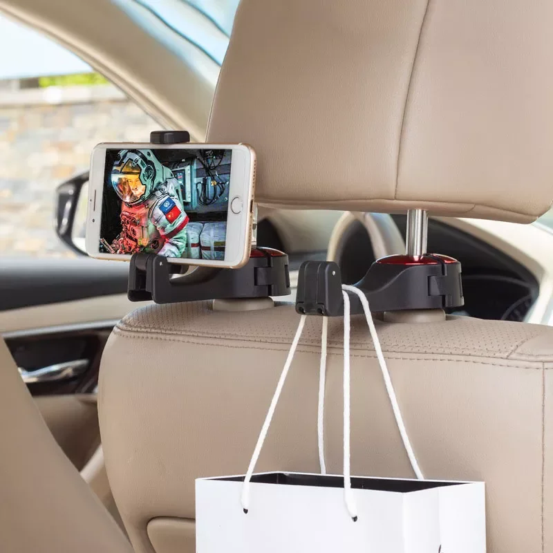 1Pc Car Headrest Hook with Phone Holder Seat Back Hanger for Bag Handbag Purse Grocery Cloth Foldable Clips Organizer
1Pc Car Headrest Hook with Phone Holder Seat Back Hanger for Bag Handbag Purse Grocery Cloth Foldable Clips Organizer