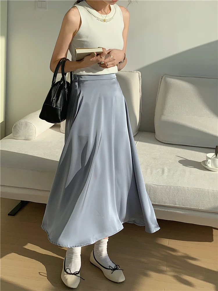 Bornladies 2022 Summer Fashion Women Skirt New Vintage Satin Solid Medium Long Loose A-line Skirt
Bornladies 2022 Summer Fashion Women Skirt New Vintage Satin Solid Medium Long Loose A-line Skirt