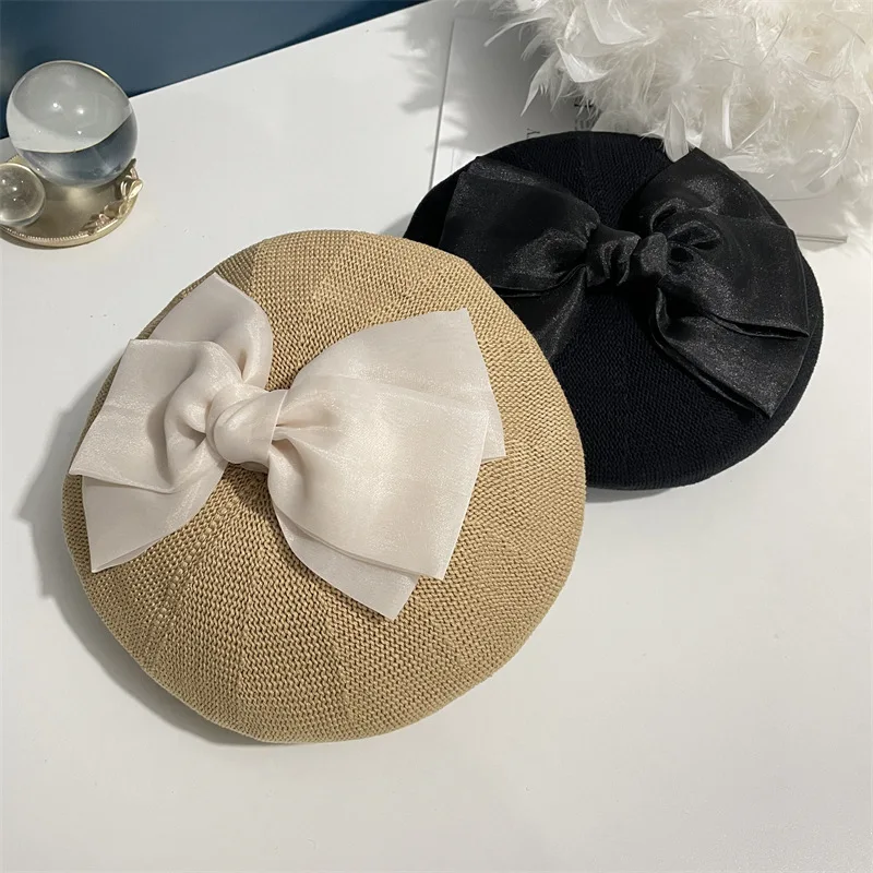 Japanese Style Big Bowknot Spring Women's Beret Hats French Artist Thin Painter Flat Cap Autumn Female Bonnet Caps Beanies Caps
Japanese Style Big Bowknot Spring Women's Beret Hats French Artist Thin Painter Flat Cap Autumn Female Bonnet Caps Beanies Caps