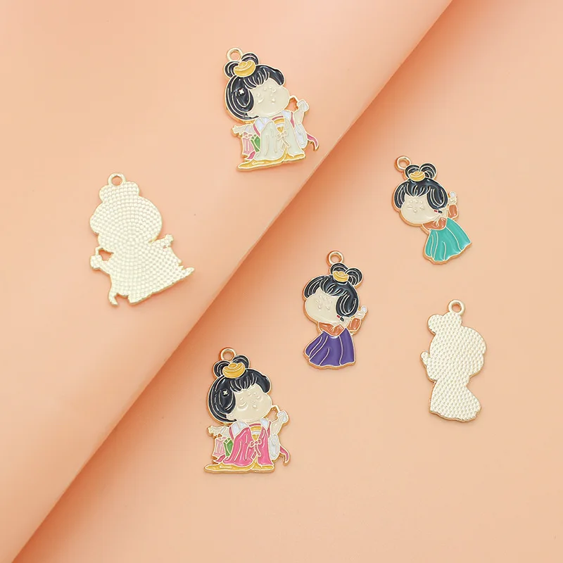10pcs Enamel Chinese Girl Charms for DIY Jewelry Making Earring Pendant Necklace Keychain Accessories Material Findings
10pcs Enamel Chinese Girl Charms for DIY Jewelry Making Earring Pendant Necklace Keychain Accessories Material Findings