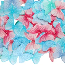 50pcs Edible Butterfly Cupcake Toppers for Bridal Shower Kids Birthday Party Food Decorations Rice Paper Cake Dessert Decoration
