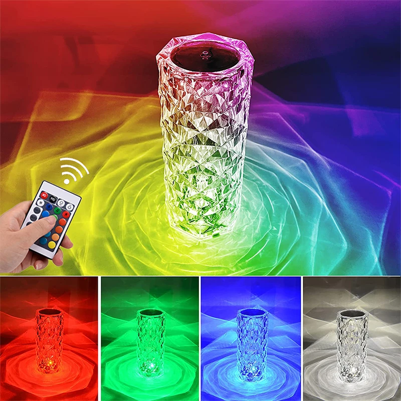 Хрустальный ночник RGB, настольная лампа, светодиодный проектор с USB, романтическое Сенсорное управление для спальни, бара, комнаты, декоративная прикроватная лампа
Хрустальный ночник RGB, настольная лампа, светодиодный проектор с USB, романтическое Сенсорное управление для спальни, бара, комнаты, декоративная прикроватная лампа