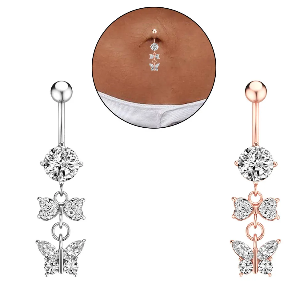 Butterfly Crystal Stainless Steel Navel Piercing Belly Button Rings Belly Piercing Body Jewelry Fashion
Butterfly Crystal Stainless Steel Navel Piercing Belly Button Rings Belly Piercing Body Jewelry Fashion