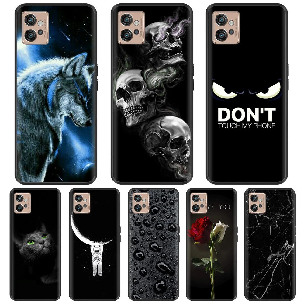 

For Moto G32 Case Back Cover For Motorola Moto G32 Case motoG32 G 32 4G Phone Case 6.5" Soft Silicone Protective Black Tpu Case