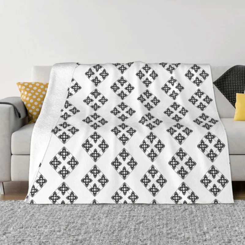 

Ethiopian Cross Art Blankets Coral Fleece Plush Decoration Bedroom Bedding Couch Bedspread