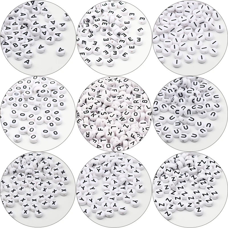 100pcs 4x7mm Acrylic Beads White Round Flat Black Letter A-Z Loose Letter Beads For Jewelry Making Diy Jewelry Bracelet Supplies
100pcs 4x7mm Acrylic Beads White Round Flat Black Letter A-Z Loose Letter Beads For Jewelry Making Diy Jewelry Bracelet Supplies