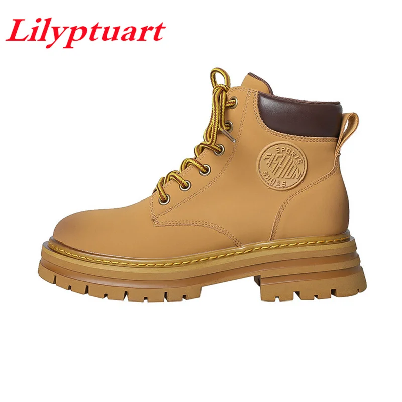 LILYPTUART Women's Ankle Boots, 2022 Spring and Autumn New Fashion Classic Mixed Color Leather Flat Front Lace-up Work Shoes
LILYPTUART Women's Ankle Boots, 2022 Spring and Autumn New Fashion Classic Mixed Color Leather Flat Front Lace-up Work Shoes