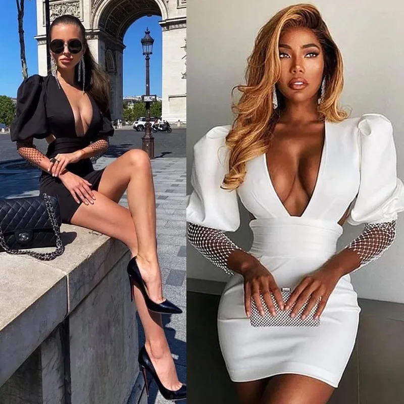Women Mesh Crystal Stone Patchwork Wrap Party Dress Sexy Deep V Neck Long Sleeve White Black Tunic Mini Bodycon Vestidos 2022
Women Mesh Crystal Stone Patchwork Wrap Party Dress Sexy Deep V Neck Long Sleeve White Black Tunic Mini Bodycon Vestidos 2022