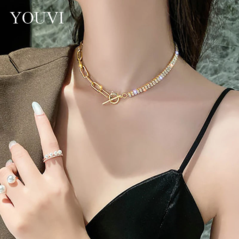 Luxury Women White Crystal Pendant Necklace Charm Gold Color Chain Necklace for Women Cute Bridal Cross Wedding Necklace
Luxury Women White Crystal Pendant Necklace Charm Gold Color Chain Necklace for Women Cute Bridal Cross Wedding Necklace