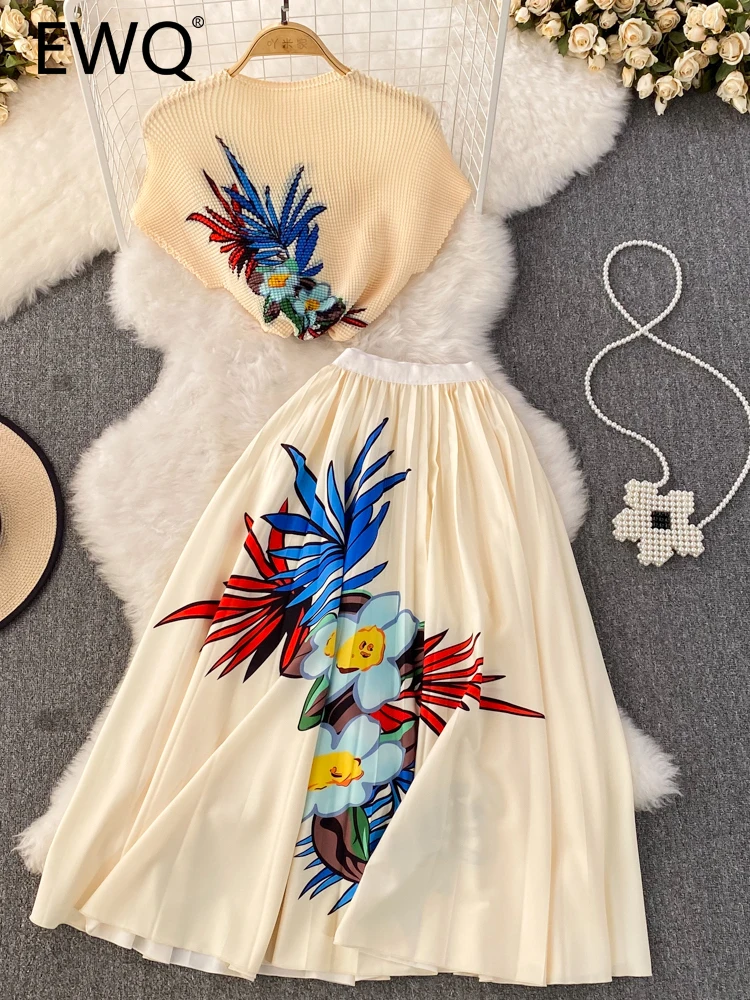 EWQ Leisure Plant Printed O-neck Top Elastic Waist Skirt Casual Two-piece Suit Female 2023 Summer New Fashion Tide SM5468
EWQ Leisure Plant Printed O-neck Top Elastic Waist Skirt Casual Two-piece Suit Female 2023 Summer New Fashion Tide SM5468