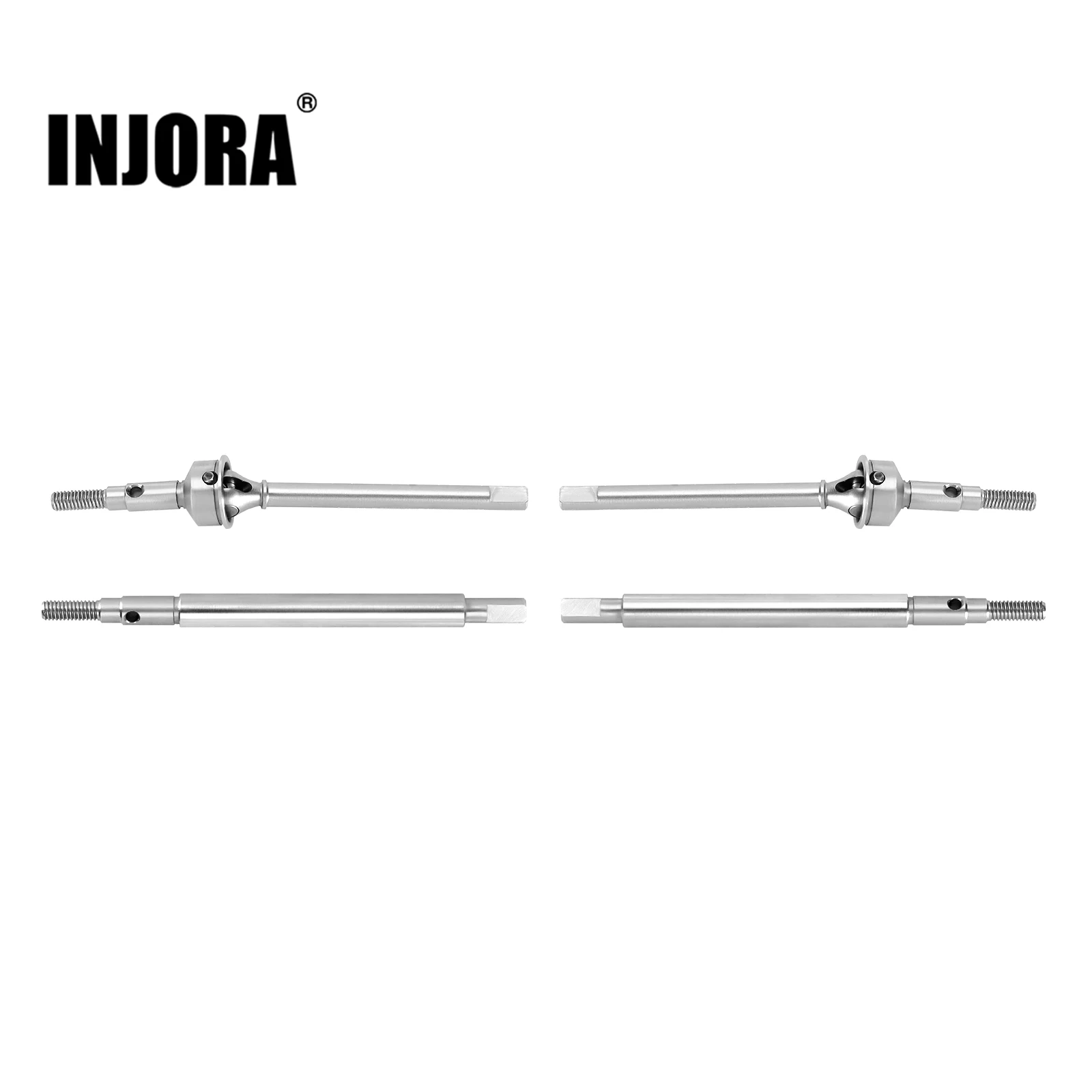 

INJORA Extended 2mm Thread Stainless Steel Front Rear Axle Shafts For 1/18 RC Crawler TRX4M Upgrade Parts (4M-09)
