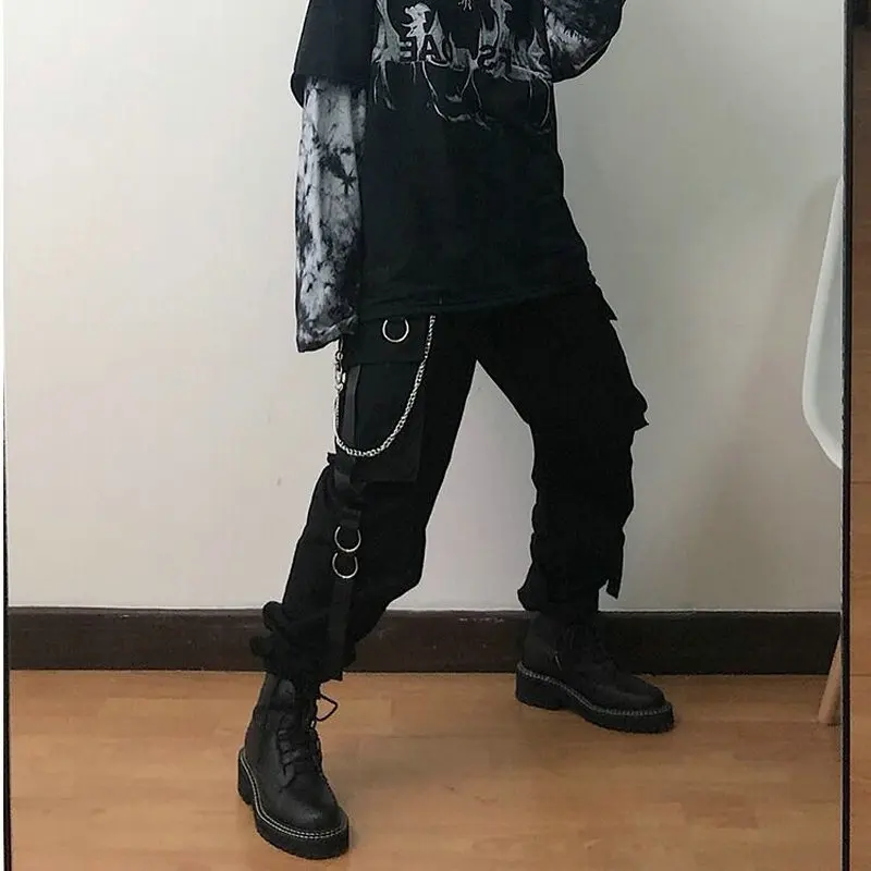Oversized Harajuku Korean Style Goth Pants Female Gothic Cargo Pants Women Streetwear Black High Waist Techwear Trouser Japanese
Oversized Harajuku Korean Style Goth Pants Female Gothic Cargo Pants Women Streetwear Black High Waist Techwear Trouser Japanese