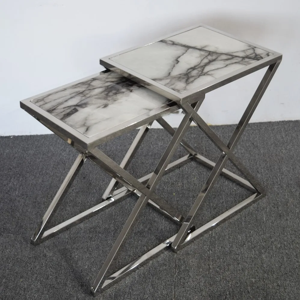 New style stainless steel golden coffee table for living room white marble coffee table 3 set design furniture for sale
New style stainless steel golden coffee table for living room white marble coffee table 3 set design furniture for sale