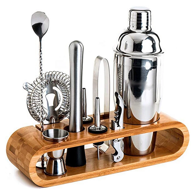Promotion! 9 Pcs Cocktail Shaker Set Jigger Mixing Spoon Tong Barware Bartender Tools With Wood Storage Stand Bars Mixed Drinks
Promotion! 9 Pcs Cocktail Shaker Set Jigger Mixing Spoon Tong Barware Bartender Tools With Wood Storage Stand Bars Mixed Drinks