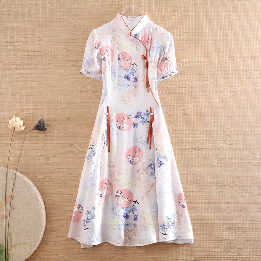 High-end Summer Women Qipao Dress Retro Elegant Print A-line Lady Party Cheongsam Dress S-XXL
High-end Summer Women Qipao Dress Retro Elegant Print A-line Lady Party Cheongsam Dress S-XXL