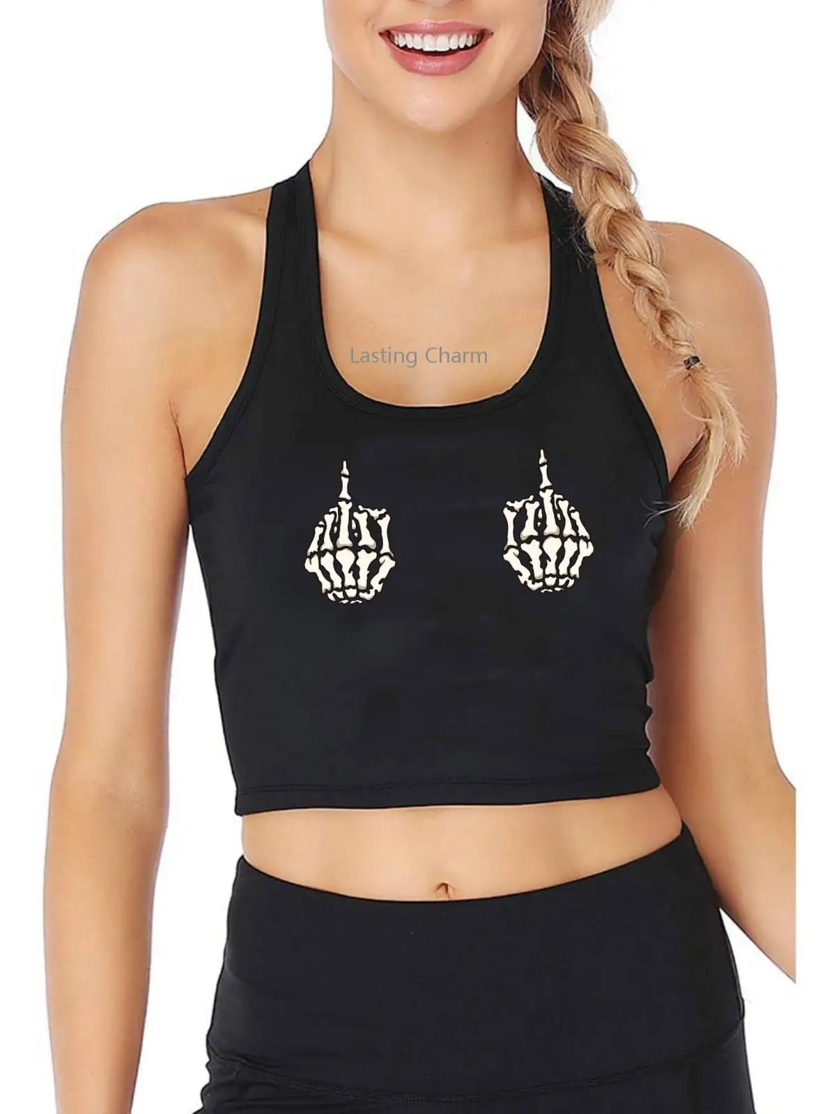 Bones Hand Middle Finger Pattern Summer Vintage Breathable Slim Fit Tank Top Women's Yoga Sports Workout Crop Tops
Bones Hand Middle Finger Pattern Summer Vintage Breathable Slim Fit Tank Top Women's Yoga Sports Workout Crop Tops