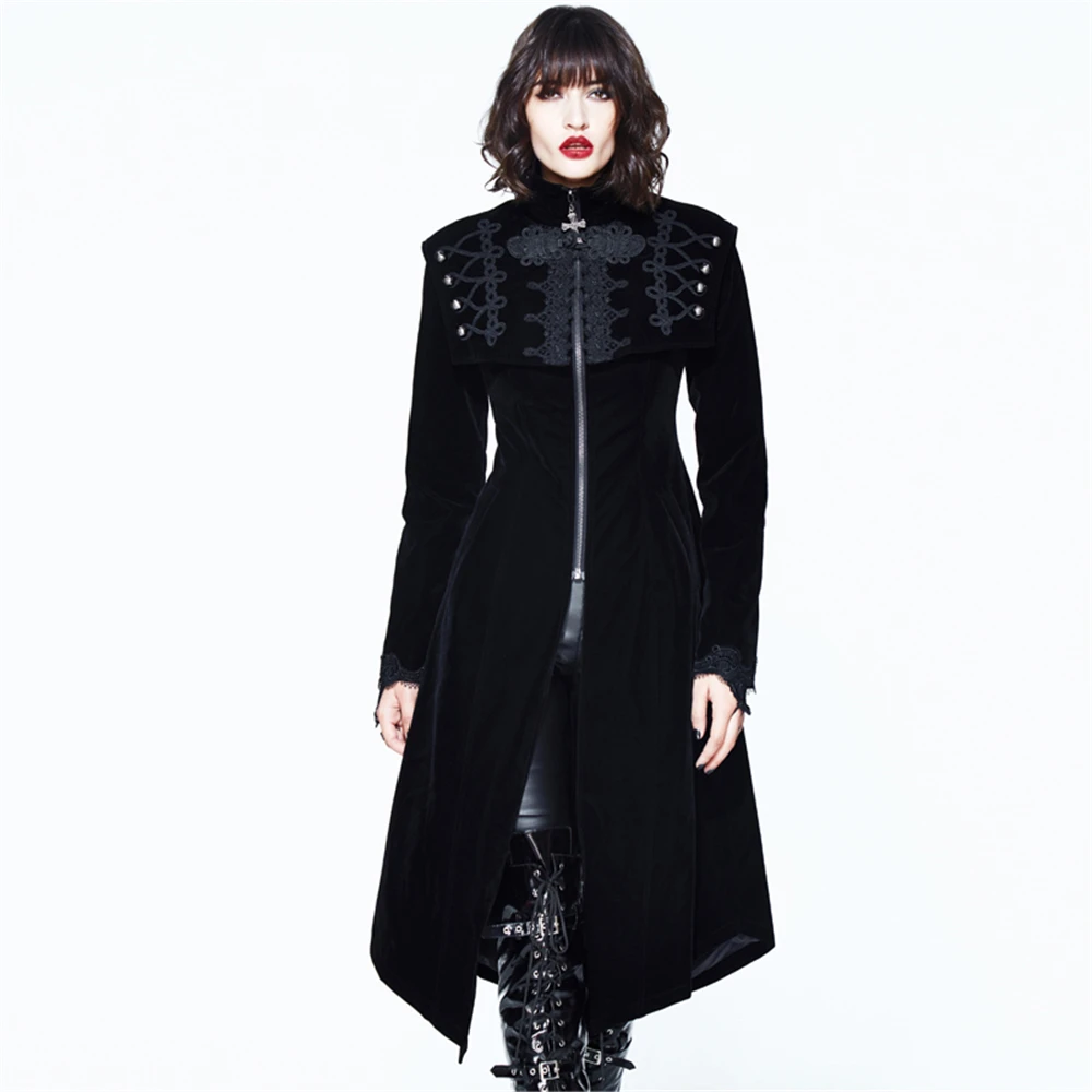 Gothic Women Casual Long Coats Stand Collar Zippers Robes Jackets Palace Court Party Jackets Outwear
Gothic Women Casual Long Coats Stand Collar Zippers Robes Jackets Palace Court Party Jackets Outwear