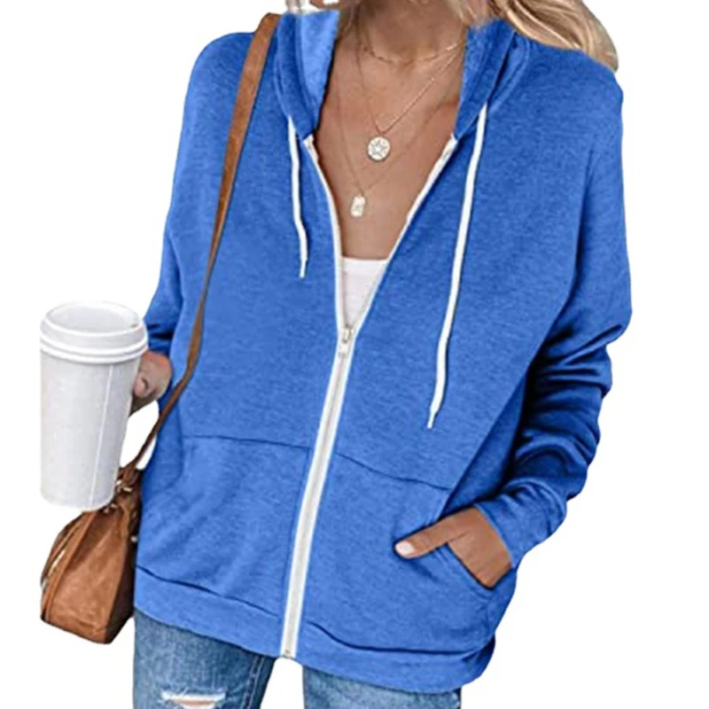 2022 Female Solid Color Long Sleeve Coats Pocket Drawstring Hooded Zipper Thickened Sweater For Women Crewneck Sweatshirt Spring
2022 Female Solid Color Long Sleeve Coats Pocket Drawstring Hooded Zipper Thickened Sweater For Women Crewneck Sweatshirt Spring