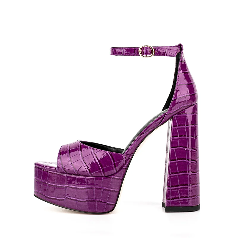 Fashion Woman High Heel Shoes Round Toe Thick Bottom Party Female Sandals Leather Crude Heel Crocodile Print Sandals Lady Summer
Fashion Woman High Heel Shoes Round Toe Thick Bottom Party Female Sandals Leather Crude Heel Crocodile Print Sandals Lady Summer