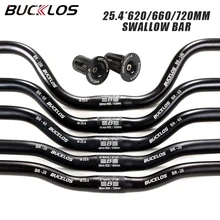 BUCKLOS Bicycle Swallow Handlebar 25.4mm Bike Riser Handlebar Aluminum Alloy 620/660/720mm MTB BMX Handle Bar Cycling Part