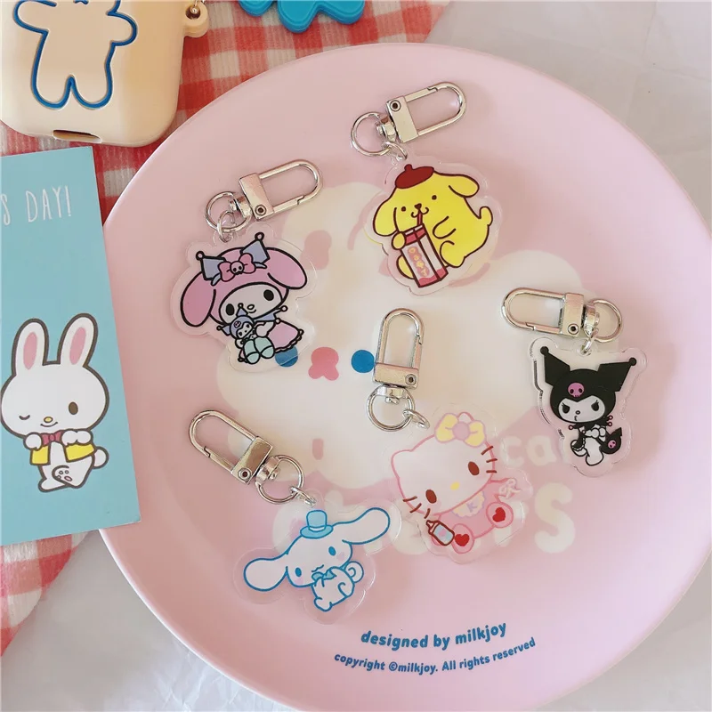 Милый кавайный Sanrio Kuromi Cinnamoroll Pompompurin японское аниме мультяшный брелок для девочек сердце креативная акриловая подвеска подарок игрушка
Милый кавайный Sanrio Kuromi Cinnamoroll Pompompurin японское аниме мультяшный брелок для девочек сердце креативная акриловая подвеска подарок игрушка