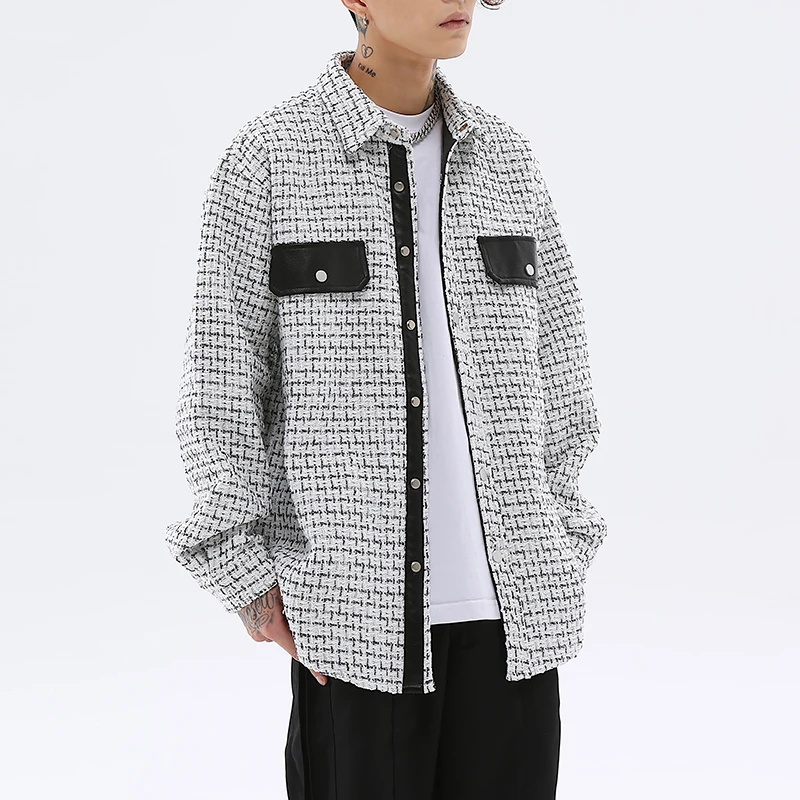 Hip Hop New Pu Leather Patchwork Casual Couple Autumn Shirts Coat Retro Lapel Harajuku Oversized Loose Mens Windbreaker Clothes
Hip Hop New Pu Leather Patchwork Casual Couple Autumn Shirts Coat Retro Lapel Harajuku Oversized Loose Mens Windbreaker Clothes