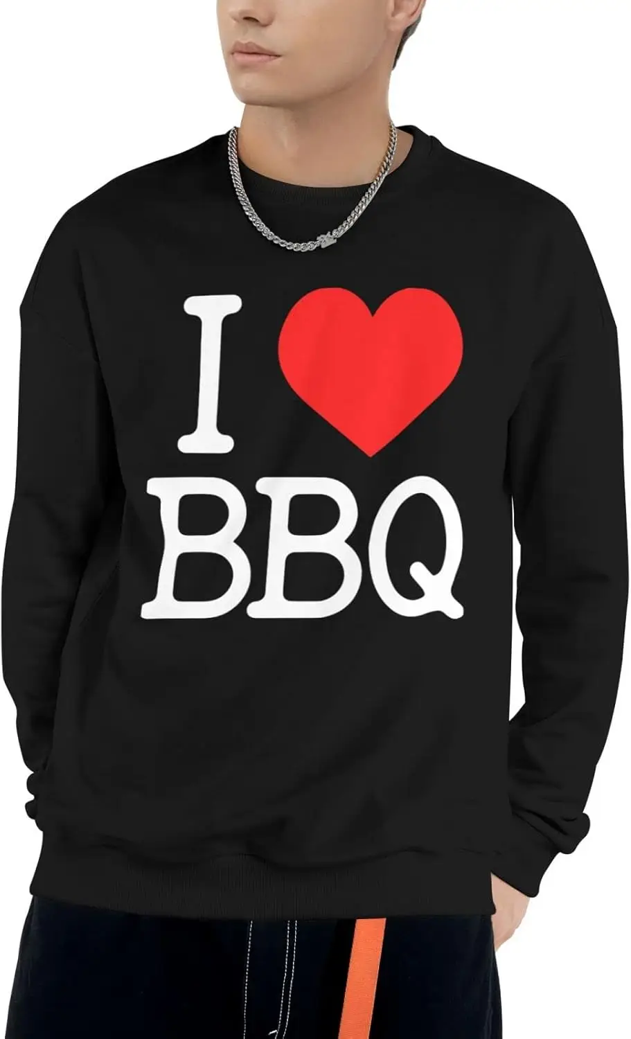 TEICCI Мужская и женская толстовка с круглым вырезом пуловер I Love BBQ базовые топы