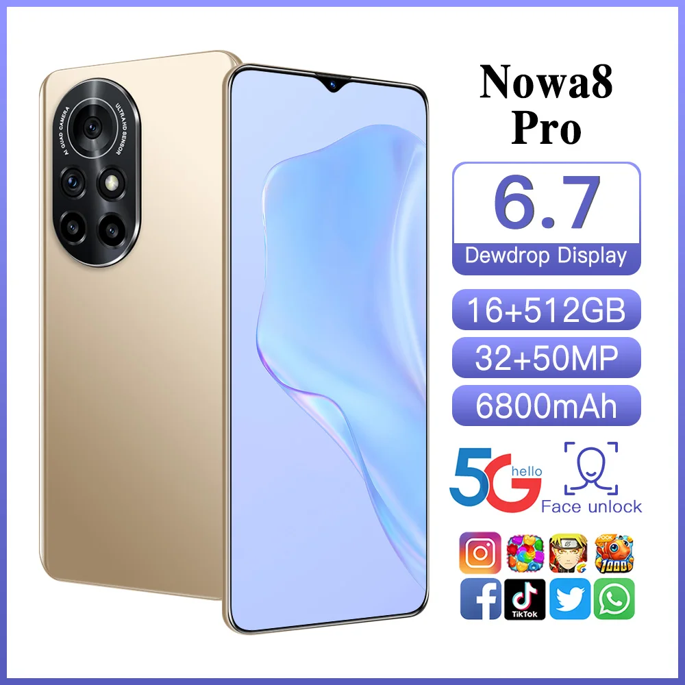Смартфон глобальная версия Nowa8 pro, 6,7 дюйма, 32 + 50 Мп, 16 + 512 ГБ, 10 ядер, Android 11, 6800 мА · ч, Разблокировка мобильного телефона
Смартфон глобальная версия Nowa8 pro, 6,7 дюйма, 32 + 50 Мп, 16 + 512 ГБ, 10 ядер, Android 11, 6800 мА · ч, Разблокировка мобильного телефона